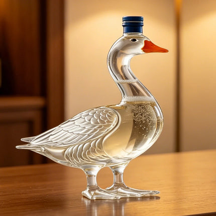 Frosted Glass Goose Whiskey Decanter – Personalized 1PC & 2PCS Set