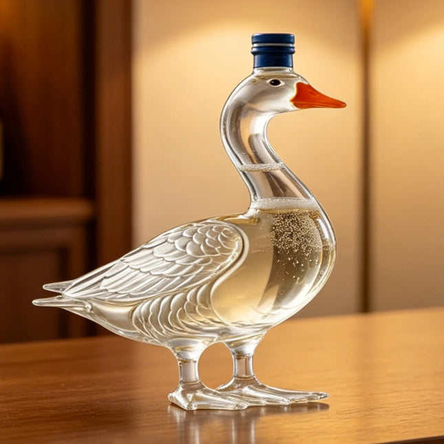 Frosted Glass Goose Whiskey Decanter – Personalized 1PC & 2PCS Set
