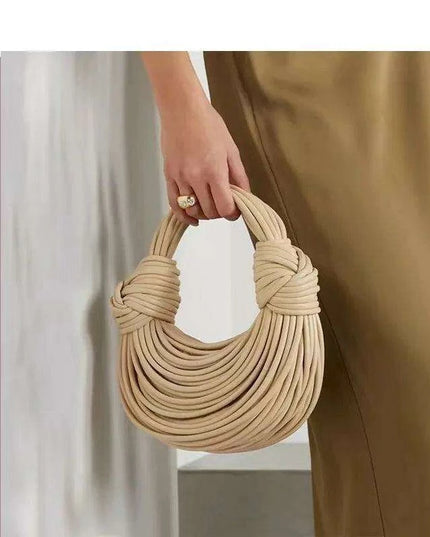 Lavish Gold Handcrafted Hobo Bag Set with Stylish Rope Accents