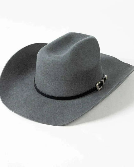 Stylish Women's Wide Brim Wool Cowboy Hat with Buckle Accent - Fall/Winter Collection (M/L Size)