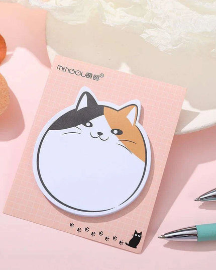 Kawaii Chubby Cat Memo Pad - 30 Playful Sticky Notes for Fun Organization