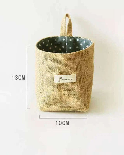 Versatile Foldable Jute and Cotton Storage Basket for Home and Travel