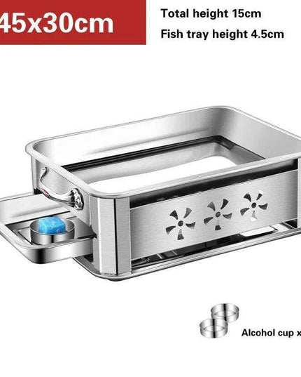 Deluxe Stainless Steel Fish Grilling Kit with Infusion Tray and Korean BBQ Features