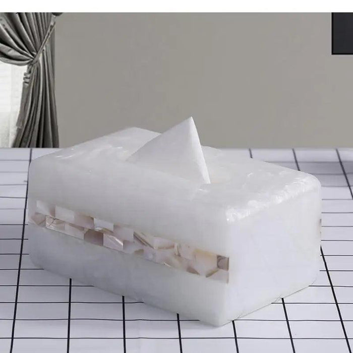 Elegant Shell Finish Tissue Box Holder for Stylish Decor in Home, Dining, and Hospitality