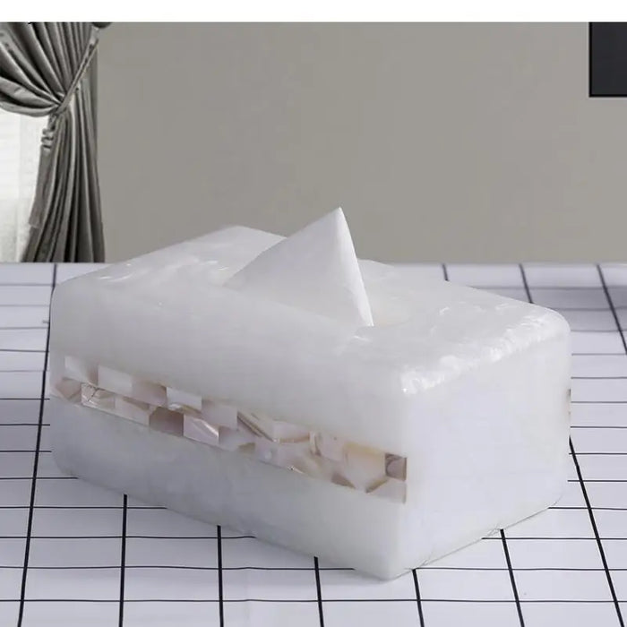 Elegant Shell Tissue Box Cover for Living Room, Restaurant, and Hotel Decor