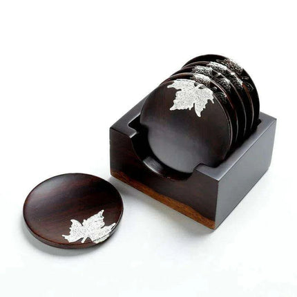 Elegant Ebony Square Zen Tea Ceremony Set with Wooden Tray