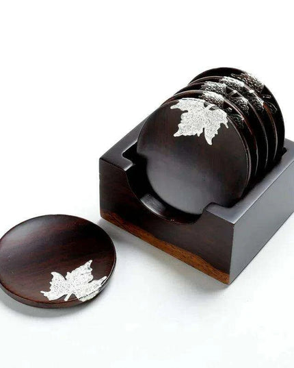 Elegant Ebony Square Zen Tea Ceremony Set with Wooden Tray