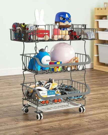 Elegant 3-Tier Rolling Storage Cart - Modern Organizer for Home and Kitchen