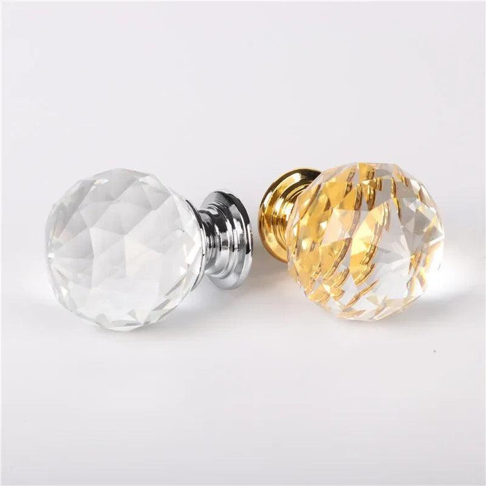 Elegant Crystal Sphere Cabinet Knobs - Chic Drawer Pulls Available in Various Sizes