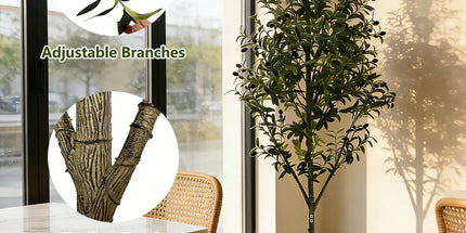 110/150/180cm Artificial Olive Tree, Tall Faux Plant With Black Pot, For Home Office Living Room Floor Decor, No Maintenance 110-150-180cm-artificial-olive-tree-tall-faux-plant-with-black-pot-for-home-office-living-room-floor-decor-no-maintenance
