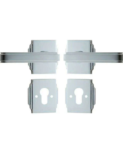 Luxurious PVD Gold and Chrome Double Lever Door Handle Set for Bedrooms and Bathrooms