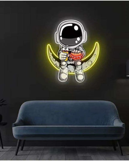 Astronaut Burger Neon Sign: Eye-Catching LED Art for Creative Spaces