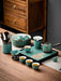 Elegant Vintage Chinese Kung Fu Tea Set with Side Handle Teacups and Tray