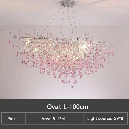 Enchanting Pink Crystal Chandelier