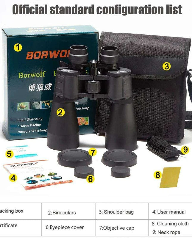 Borwolf 10-60X60 Waterproof High Definition Binoculars for Superior Long-Distance Observation