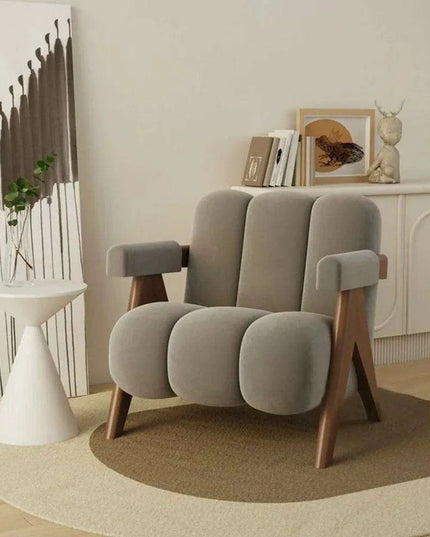 Luxurious Japanese Cream Single Sofa Chair - Chic Scandinavian Moroccan Aesthetic