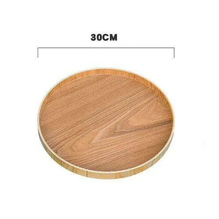 Elegant Round Wooden Tea Tray for Chinese Kung Fu Tea and Snacks