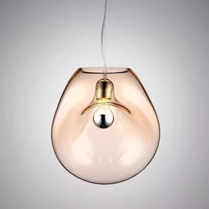 Smoke Glass Nordic Pendant Light — E27, D21×H25cm