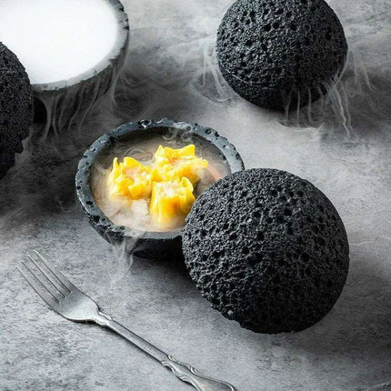 Smoky Volcano Inspired Porcelain Bowl Collection for Culinary Masterpieces