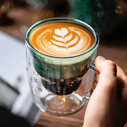 Christmas Tree Double Wall Glass Mug — 300ml Borosilicate | Très Elite