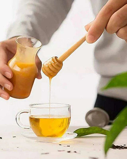 50-Piece Wooden Honey Dipper and Stirring Spoon Set for Beverages and Culinary Delights