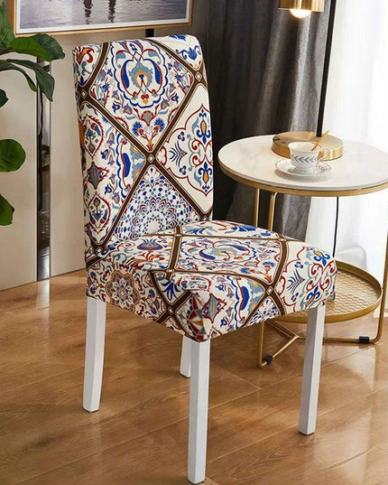 Elegant Bohemian Paisley Mandala Stretch Chair Slipcovers for Dining and Banquets