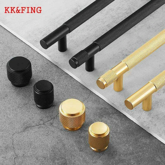 Sophisticated Black and Gold Aluminum Cabinet Hardware Collection