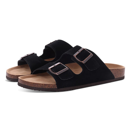 Comwarm Fashion Women's Suede Mules Slippers Men Clogs Cork Insole Sandals With Arch Support Outdoor Beach Slides Home Shoes comwarm-fashion-womens-suede-mules-slippers-men-clogs-cork-insole-sandals-with-arch-support-outdoor-beach-slides-home-shoes