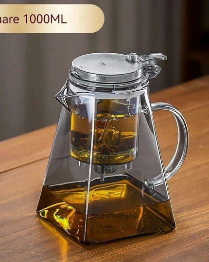 Sophisticated 750ml Glass Teapot Set with Effortless Pouring and Detachable Filter - Includes Matching Cups