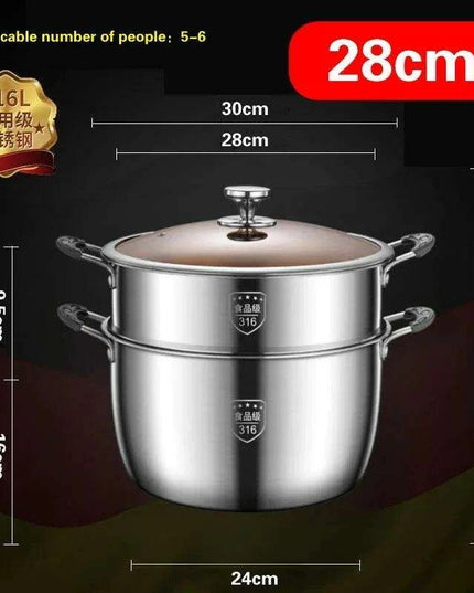 Large Capacity Heavy-Duty 316 Stainless Steel Congee Cooker - Elevate Your Culinary Skills