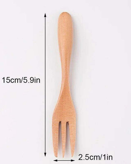Elegant Bamboo Fork for Fruits, Desserts, and Salads - Japanese Style Kitchen Utensil