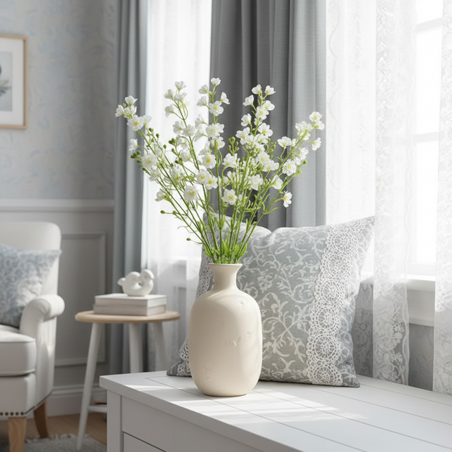 Latex Delphinium Artificial Flowers — Set of 5