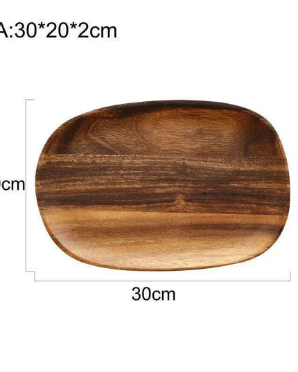 Rustic Irregular Oval Wooden Serving Platters for Sushi, Fruits, and Bread - Distinctive Decorative Dinner Plates for Home