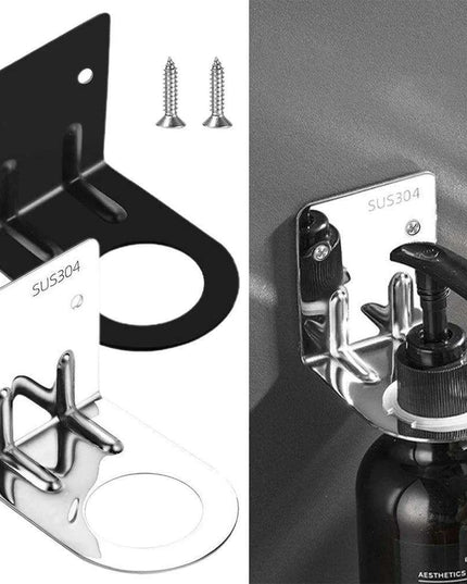 Versatile Stainless Steel Wall-Mounted Shower Organizer with Adjustable Bottle Storage