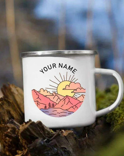 Customizable Enamel Camping Mugs for Memorable Outdoor Experiences - Personalized Coffee and Beer Cups