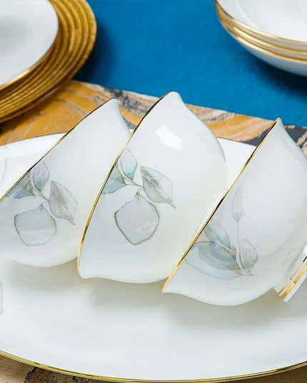 Sophisticated White Ceramic Dining Essentials Set