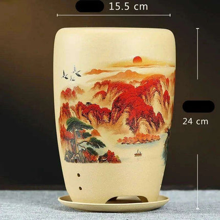 Elegant Lavender Sand Orchid Planter Set: Chic Botanical Accent