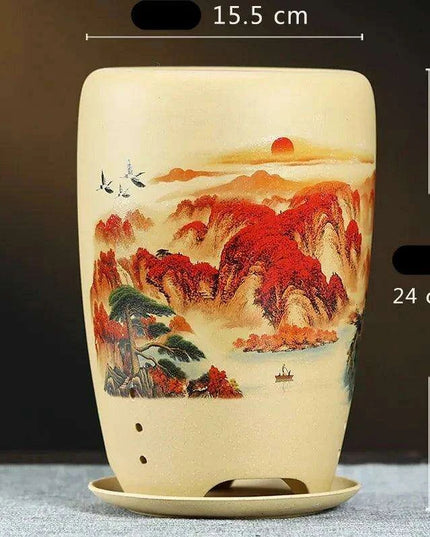 Elegant Lavender Sand Orchid Planter Set: Chic Botanical Accent