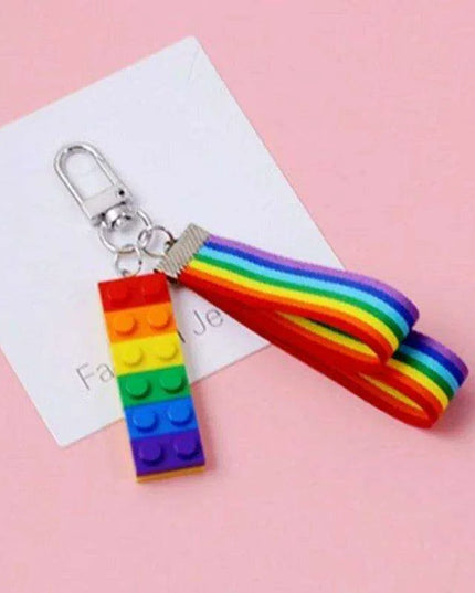 Prideful Spectrum Brick Keychain - Colorful Accessory for LGBTQ+ Celebration