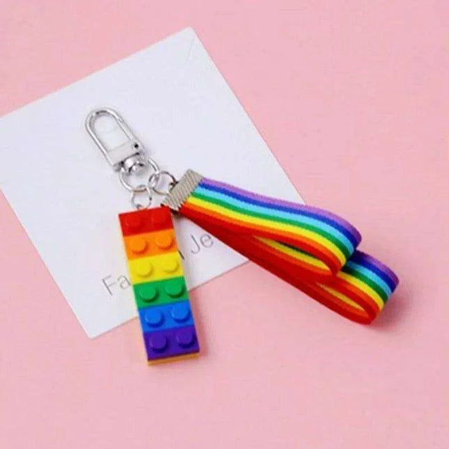 Prideful Spectrum Brick Keychain - Colorful Accessory for LGBTQ+ Celebration