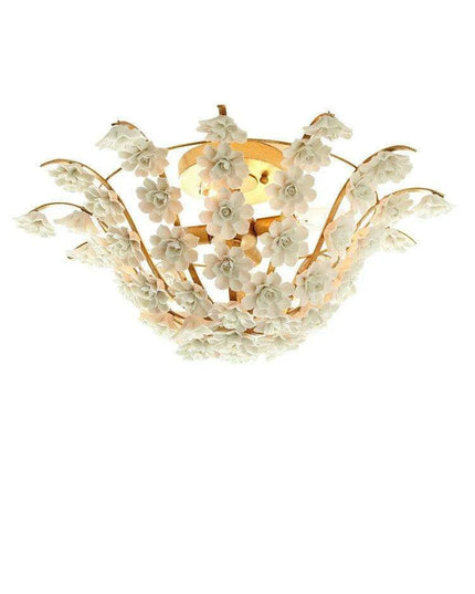 Elegant Retro White Floral LED Ceiling Lamp - A Timeless Luxury Accent for Your Home