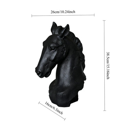 Resin Handicraft Make Old Horse's Head Artificial Animal Sculpture War