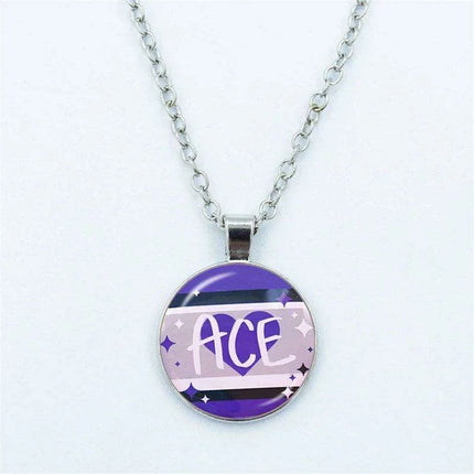 Vibrant Customizable Rainbow Glass Pendant Necklace for Love and Pride Celebration