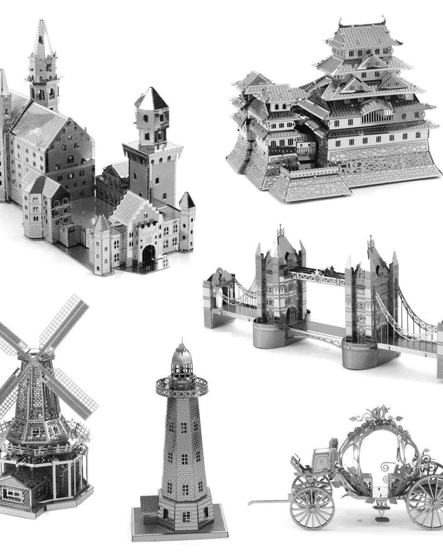 Global Landmark 3D Metal Puzzle Set: Construct and Discover Iconic Structures