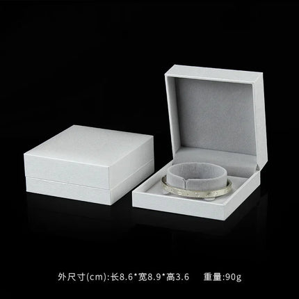 Leather-Covered Jewellery Gift Box — Ring, Pendant, Bangle & Chain Styles, 6 Colours