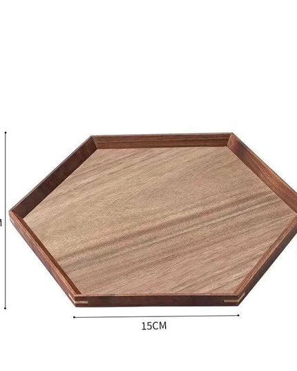 Elegant Japanese Walnut Round Serving Platter for Upscale Events