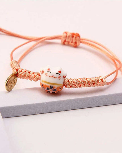 Lucky Cat Beaded Bracelet - Adjustable Harajuku Fashion Statement for Trendy Girls