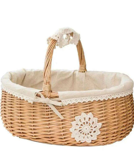 Eco-Chic Handcrafted Wicker Storage Basket with Washable Liner