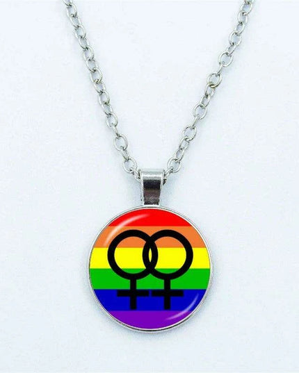 Vibrant Customizable Rainbow Glass Pendant Necklace for Love and Pride Celebration