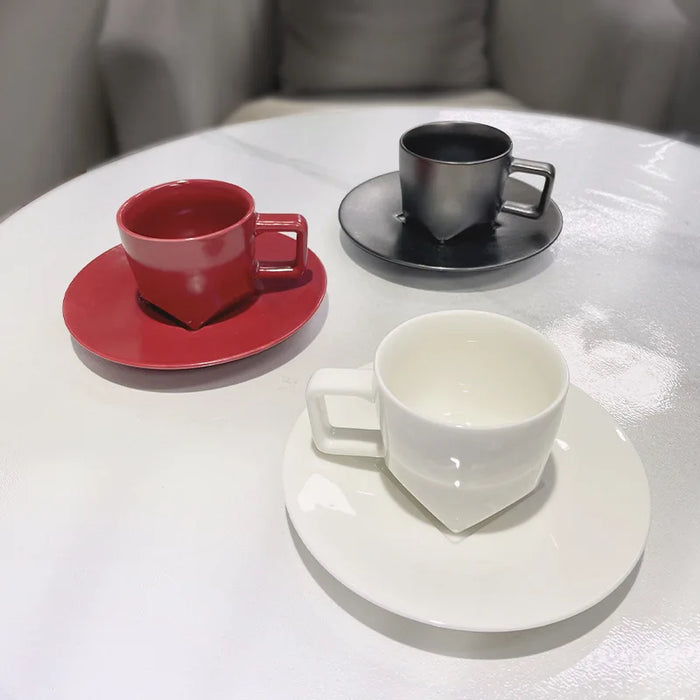 Italian Charm Espresso Cup and Saucer Set - Elevate Your Coffee Experience
